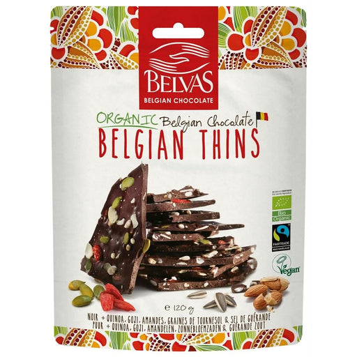 Belvas Belgian Thins Dark Goji Quinoa 120g