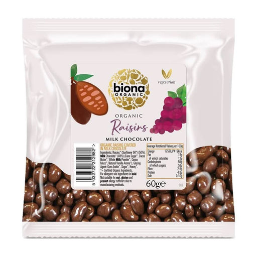Biona Organic Milk Chocolate Raisins 60g