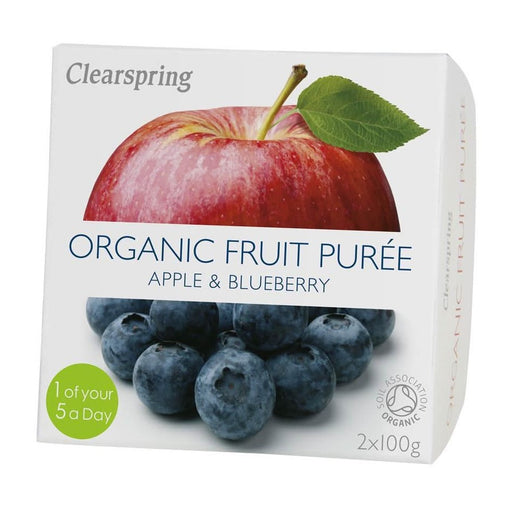 Clearspring Fruit Puree Apple & Blueberry 2 X 100g