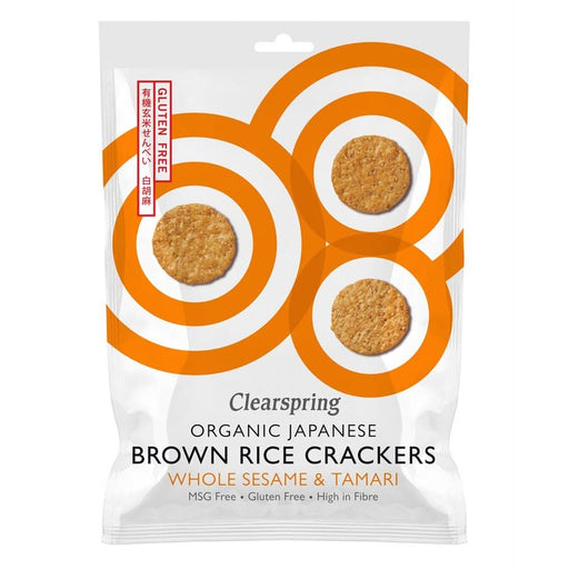 Clearspring Organic Rice Crackers Whole Sesame & Tamari 40g