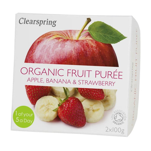 Clearspring Fruit Puree Apple/Banana/Strawberry 2 X 100g