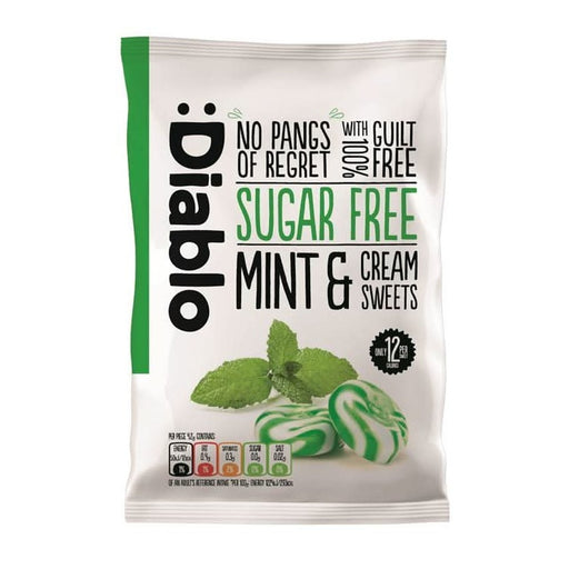 Diablo Sugar Free Mint & Cream Sweets Bag 75g