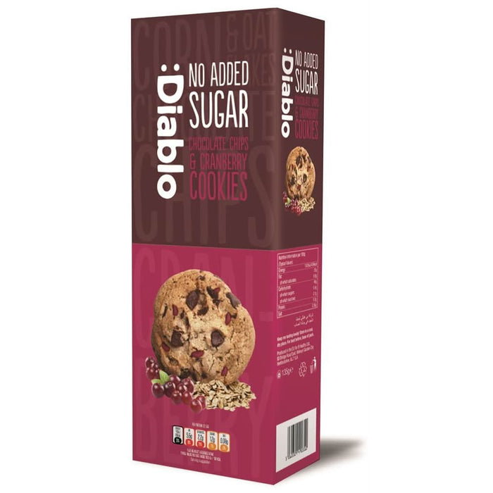 Diablo Sugar Free Cranberry & Choc Chip Cookies 135g
