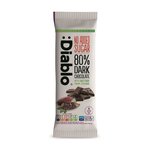 Diablo Sugar Free Dark Chocolate 80% with Stevia 75g