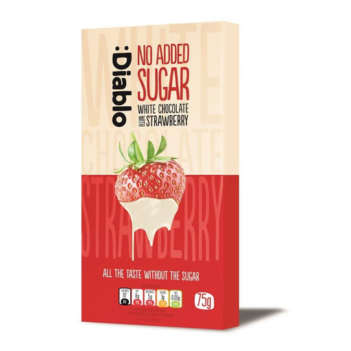 Diablo Sugar Free White Chocolate & Strawberry Bar 75g