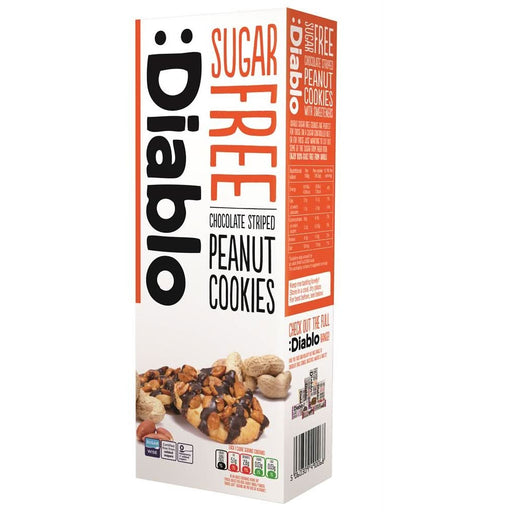 Diablo Sugar Free Choc Striped Peanut Cookies 150g
