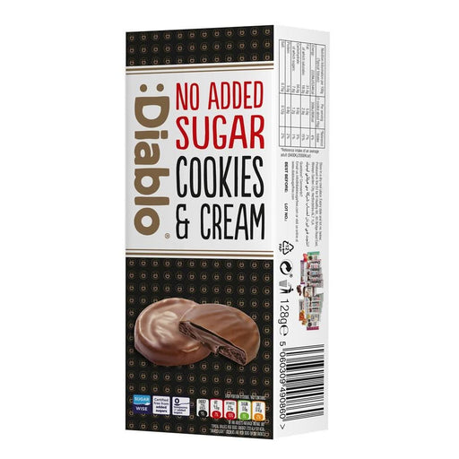 Diablo Sugar Free Dark Choc Cookies & Cream 128g