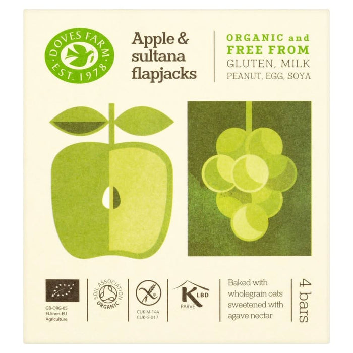 Doves Farm Organic Apple & Sultana Flapjack 4 x 35g
