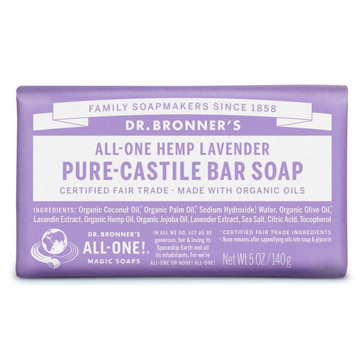 Dr Bronner Org Lavender Soap Bar 140g