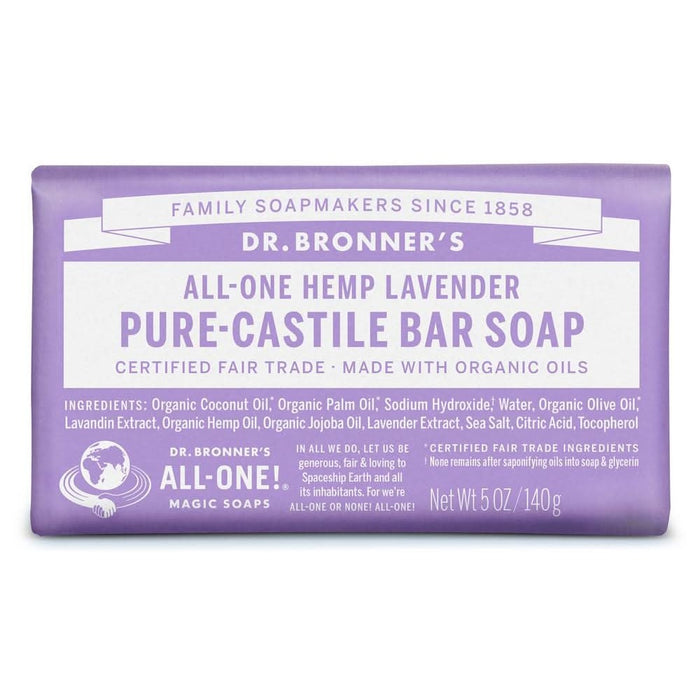 Dr Bronner Org Lavender Soap Bar 140g