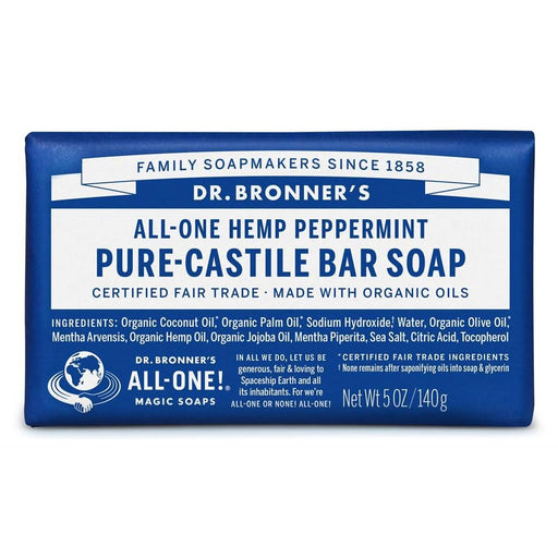 Dr Bronner Org Peppermint Soap Bar 140g
