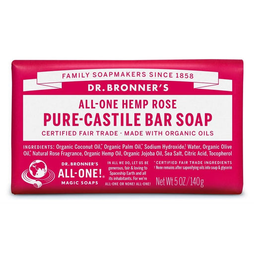 Dr Bronner Org Rose Soap Bar 140g