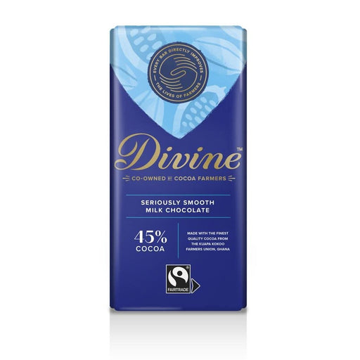Divine Chocolate Fairtrade 45% cocoa Milk Choc 90g