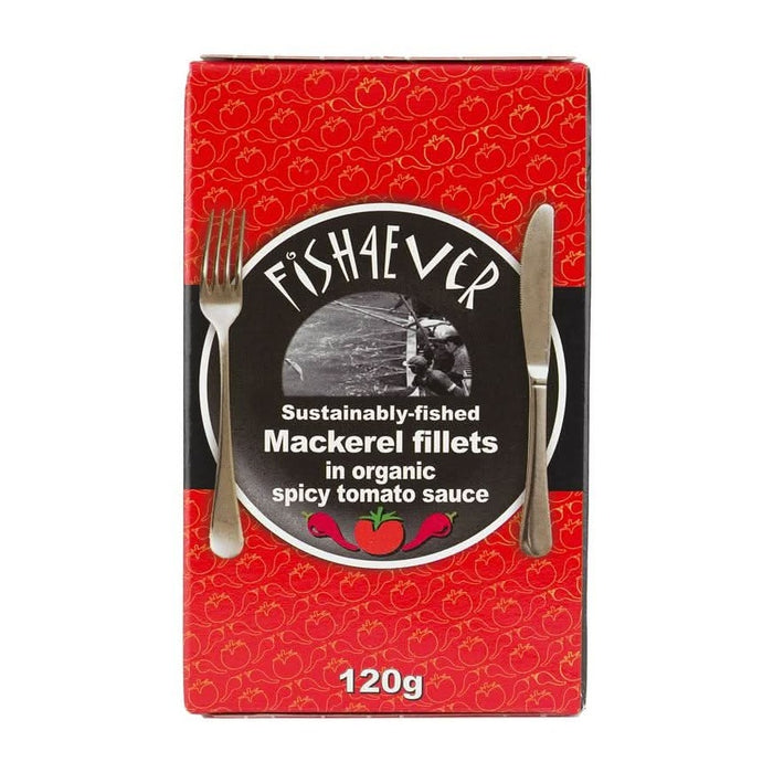 Fish4Ever Mackerel Fillets in Spiced Tom 120g