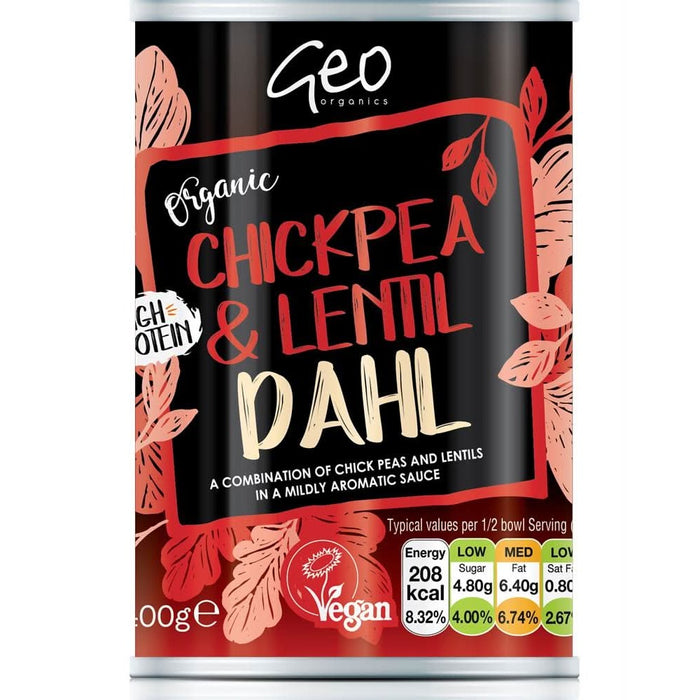 Geo Organics Cans - Chick Pea & Lentil Dahl 400g
