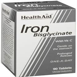 HealthAid Iron Bisglycinate 90 Tablets