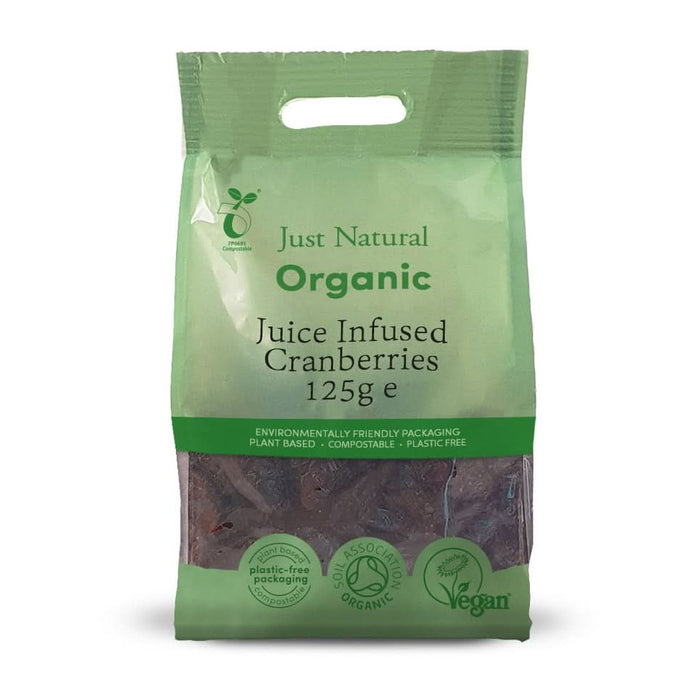 Just Natural Organic Juice Infused Cranberries 125g