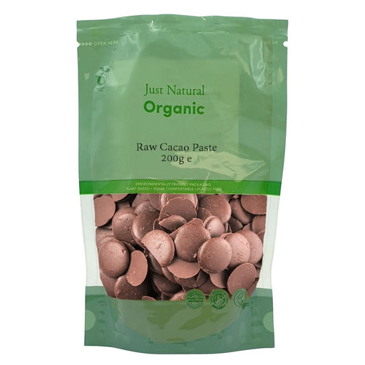 Just Natural Organic Cacao Paste Raw 200g