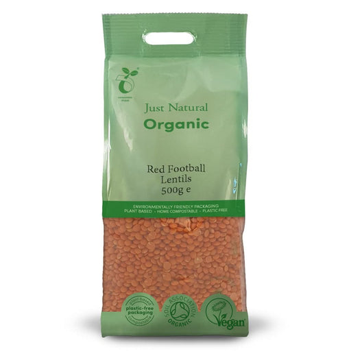 Just Natural Organic Lentils Red Football 500g