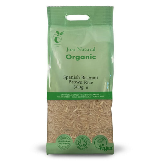 Just Natural Organic Rice Basmati Brown Spanish 500g