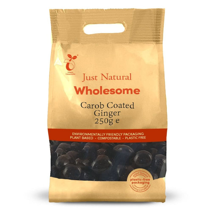Just Natural Carob Coated Ginger 250g