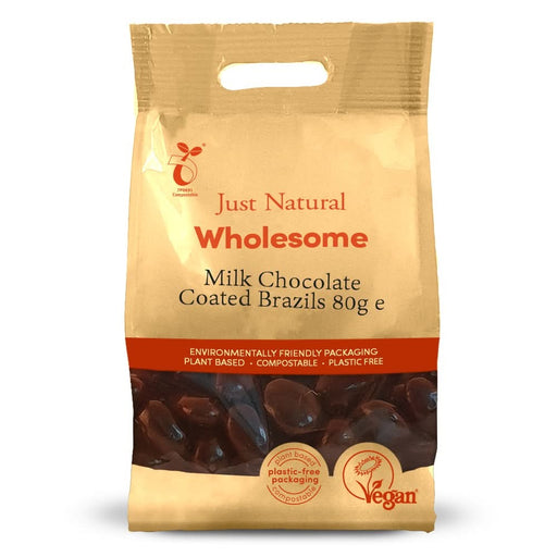 Just Natural Milk Chocolate Coated Brazils 80g