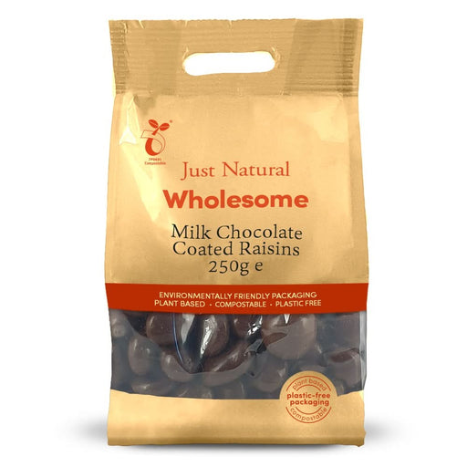 Just Natural Milk Chocolate Coated Raisins 250g