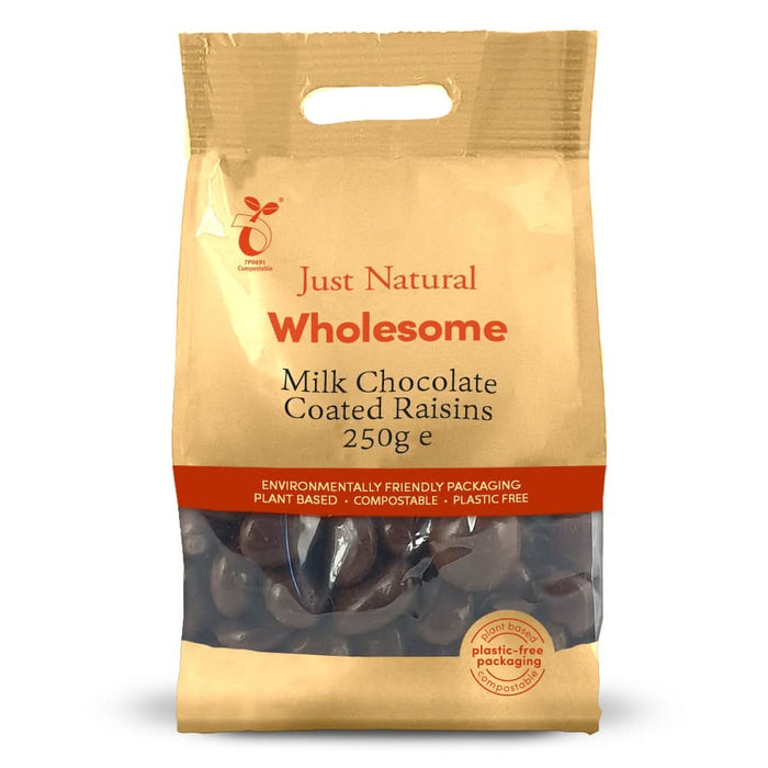 Just Natural Milk Chocolate Coated Raisins 250g