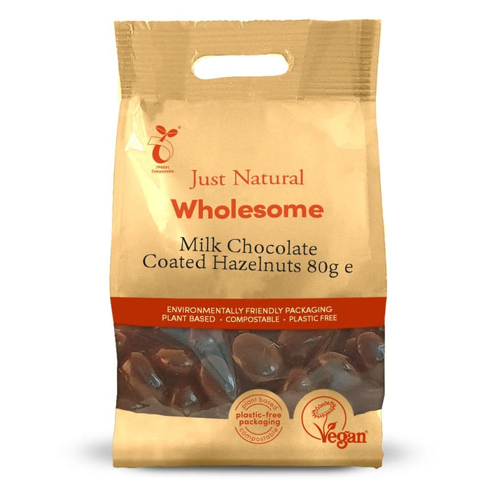 Just Natural Milk Chocolate Coated Hazelnut 80g