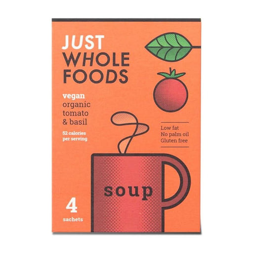 Just Wholefoods Org Vegan Tomato & Basil Soup 4 x 17g