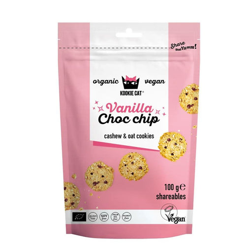 Kookie Cat Vanilla Choc Chip Mini Cookies 100g