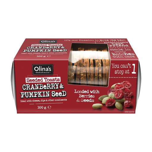 Olinas Bakehouse Cranberry & Pumpkin Toasts 100g