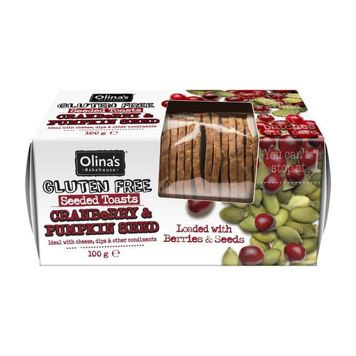 Olinas Bakehouse Gluten Free Cranberry & Pumpkin Toasts 100g