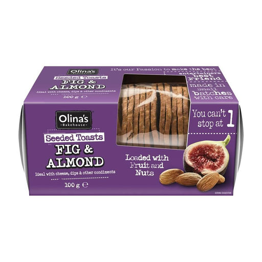 Olinas Bakehouse Fig & Almond Seeded Toasts 100g