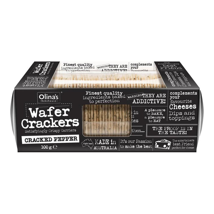 Olinas Bakehouse Wafer Crackers Cracked Pepper 100g