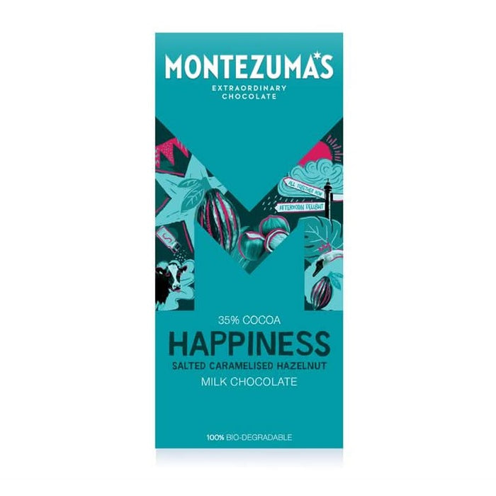 Montezumas Chocolate Happiness Milk with Salt Hazle 90g