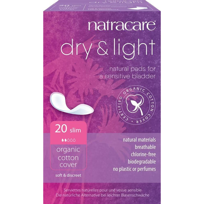 Natracare Dry & Light Incontinence Slim Pads x 20 Pack