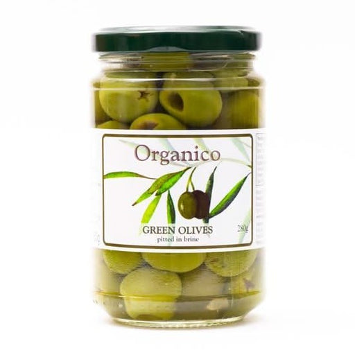 Organico Org Green Olives in Brine 280g