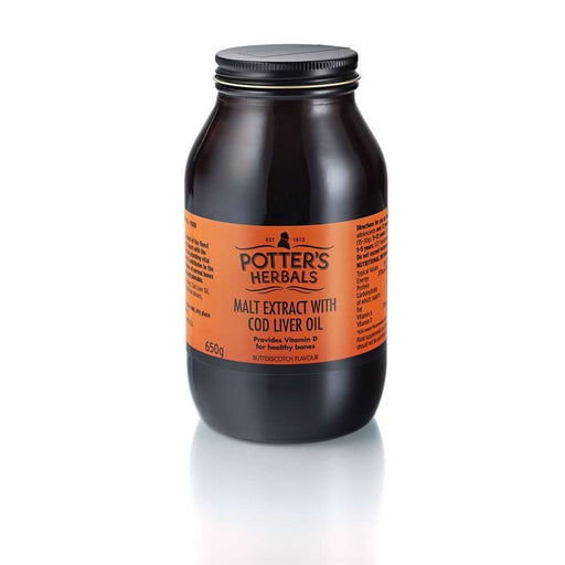 Potters Malt Extract & Cod Liver Oil Butterscotch 650g