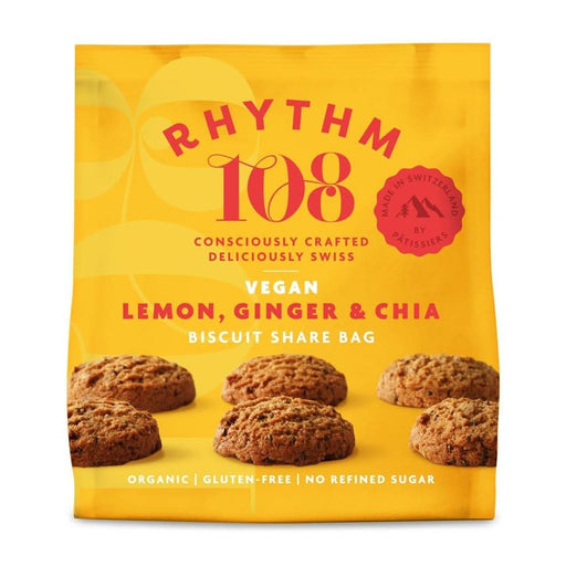 Rhythm 108 Lemon Chia Tea Biscuit Bag 135g