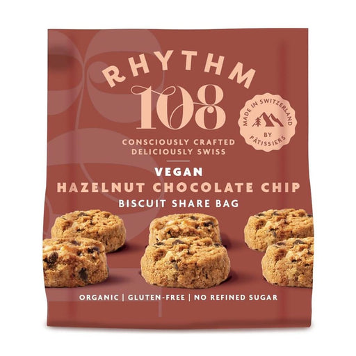 Rhythm 108 Hazelnut Choc Chip Biscuit Bag 135g