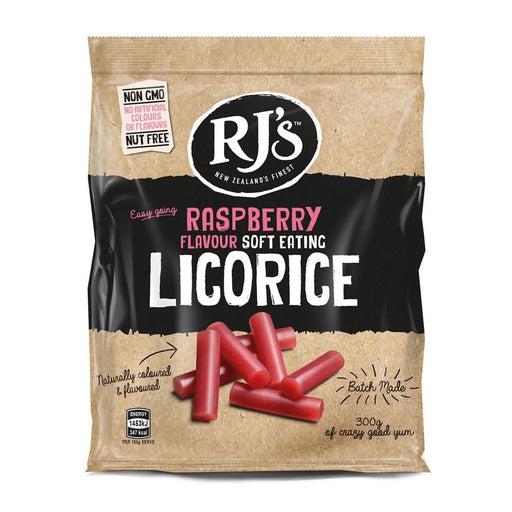 RJ Licorice Natural Soft Raspberry Licoric 300g