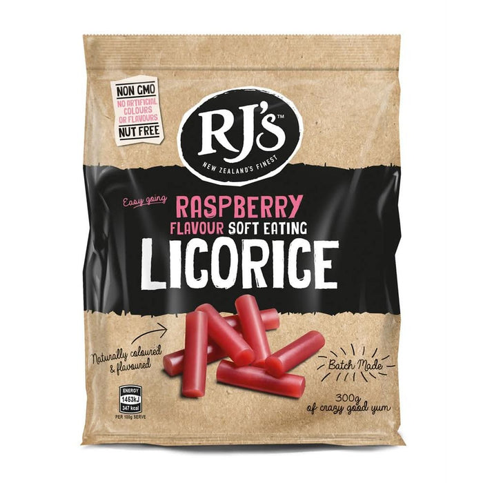 RJ Licorice Natural Soft Raspberry Licoric 300g