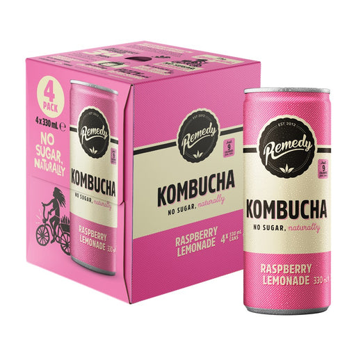 Remedy Kombucha Raspberry Lemonade 330ml x 4