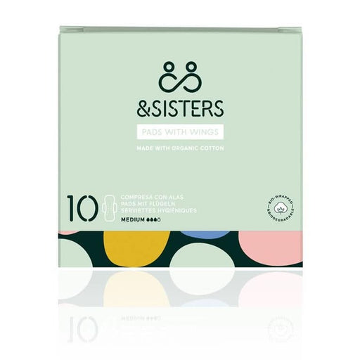 And Sisters Organic Cotton Pads Medium x 10 Pads