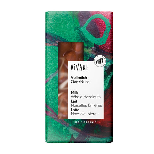 Vivani Milk Chocolate whole Hazelnuts 100g