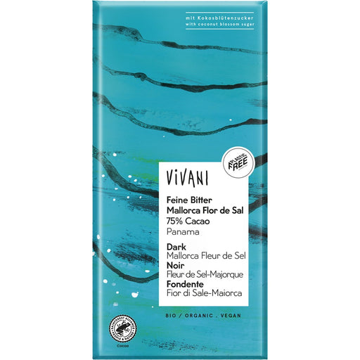 Vivani Dark 75% Panama, Fleur del Sel 80g