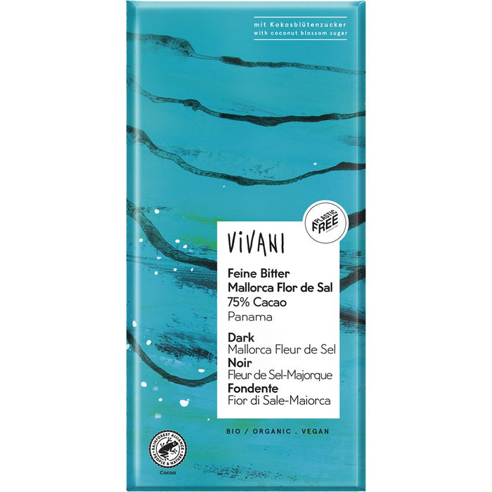 Vivani Dark 75% Panama, Fleur del Sel 80g