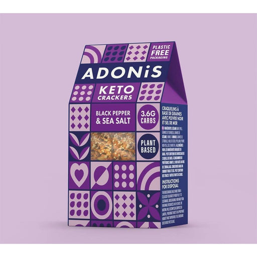 Adonis Black Pepper & Sea Salt Crackers 60g - Low Carb Plant-Based