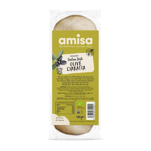 Amisa Organic Olive Ciabatta 180g